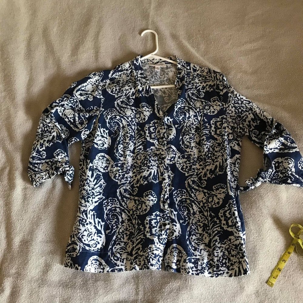 JM Collection Button Down Linen Shirt